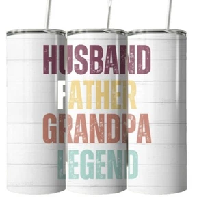 Husband Father Grandpa Legend Dad Father's Day 20oz Tumbler Travel Insulated - Picture 1 of 3