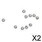 2x 10 Pieces 925 Sterling Silver Round Shiny Beads 4mm (1.2mm Hole)