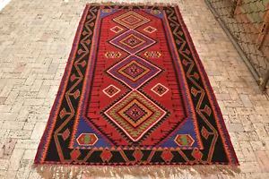 Caucasian Rug 63''x122'' Handwoven Kilim 162x312cm Rug Oriental Vintage 5x10 Rug - Picture 1 of 9