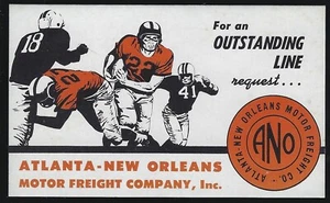 Atlanta-New Orleans Motor Freight Football Themed 2 3/4 x 4 1/2 Business Card - Picture 1 of 1