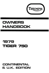 (1327) 1979 Triumph unit 750cc Tiger TR7V UK Handbook - Picture 1 of 1