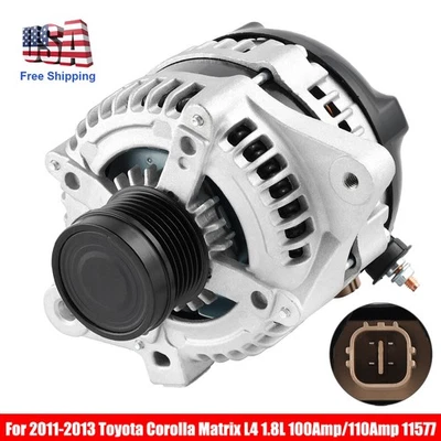Alternator For 2011 2012 2013 Toyota Corolla Matrix 1.8L 110Amp 27060-0T130 Foto 1 de 4