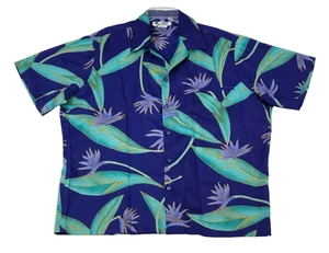 Vintage Hilo Hattie Polyester Shirt Mens 2XL Purple Floral Hawaiian USA NWOT - Picture 1 of 9