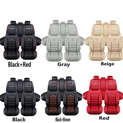For Kia Car Seat Covers Leather Protector Cushion Pad Full Set Front Rear 5-Seat - Image 1 of 4