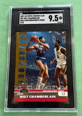 2007-08 Stadium Club #87 Wilt Chamberlain GOLD PARALLEL /50 SGC 9.5 - Image 1 of 2