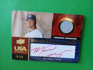 MATT WRIGHT- 2008 UD USA RED  Autographed Jersey card 20/50 - Picture 1 of 2
