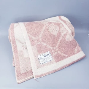 Vintage 100% Wolle Orr Health 76x86 Decke Holland Tulpe Wendedruck - Bild 1 von 12