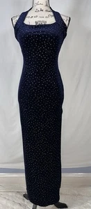 Zum Zum by Niki Livas Vintage 90’s Navy Velvet Old Hollywood Glam Prom New Year - Bild 1 von 9