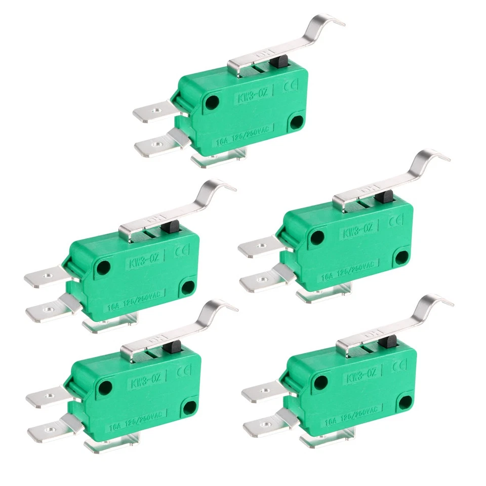 5PCS KW3-OZ-4 16A 125/250VAC Simulated R Lever SPDT NO NC Micro Limit Switches - Imagen 1 de 4