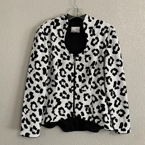 Chaqueta Joseph Ribkoff Mujer 14 Estampado Animal Cremallera Manga Larga Texturizada Elastizada - Imagen 1 de 19