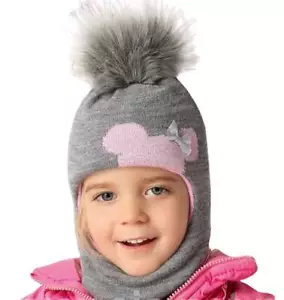 Wintermütze Schalmütze Strickmütze Schlupfmütze warme Mädchenmütze Bommelmütze - Bild 1 von 10