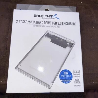 sabrent 2.5 ssd/ sata hard drive usb 3.0 enclosure   ( only case ) Fast Shipping - Image 1 of 4