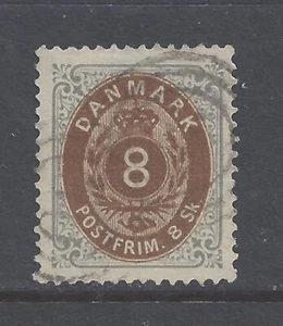 DANIMARCA 1870 8sk. MARRONE E GRIGIO VERDASTRO USATO SG 46b - Foto 1 di 3