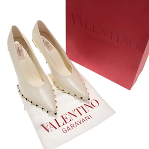 Valentino NWB Rockstud 100 Pumps / Heels Size 39 (US 9) in Ivory Leather - Picture 1 of 12