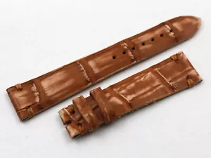 Cinturino Orologio Vera Pelle Alligatore Spazzolato Marrone Gold 20/16mm Nuovo - Imagen 1 de 5