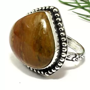 Red Bloodstone Smooth Heart Natural Gemstone Handmade Silver Ring Gift Jewelry - Picture 1 of 4