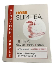 Ultra Slim Tea- Hobe Labs Cinnamon/Apple 24 Bag Lot Of 4 - Picture 1 of 4