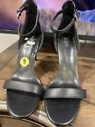 Michael Kors Woman Sandals Shoes High Heels Leather Black Patent Sienna Sz9