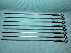(8) Vintage Messing und Edelstahl Kebab Spieße Made in Turkey SAUBER GEBRAUCHSFERTIG - Bild 1 von 3