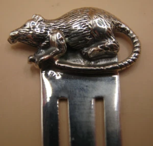 Fabuloso marcador de plata maciza 925 con tapa de rata/roedor - clip para papel moneda - Imagen 1 de 4