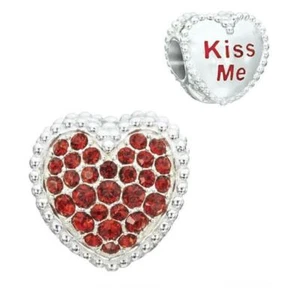 NIB Chamilia "KISS ME" RED Swarovski Crystals & Sterling Bead 2020-0786 $55 - Picture 1 of 5