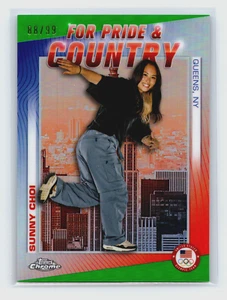 2024 Topps Chrome Olympics For Pride & Country Green Refractor /99 Sunny Choi - Picture 1 of 2