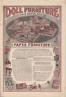 1918 PAPER DOLL FURNITURE ANTIQUE TOY KITCHEN CHILD AD 19356
