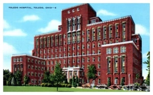 TOLEDO HOSPITAL Toledo, OH linen - Postcard - Picture 1 of 2
