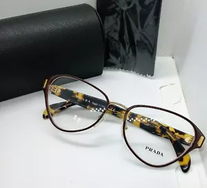 Marco y estuche de gafas para mujer PRADA NUEVO modelo VPR 58U burdeos/dorado - Imagen 1 de 14
