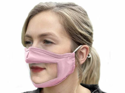 Women's Face Mask With Visible Lip Expression Clear Window Shield For Deaf Mute - Image 1 of 4