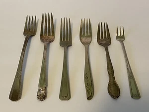 Vintage versilberte Gabeln 6 Stück - Bild 1 von 4