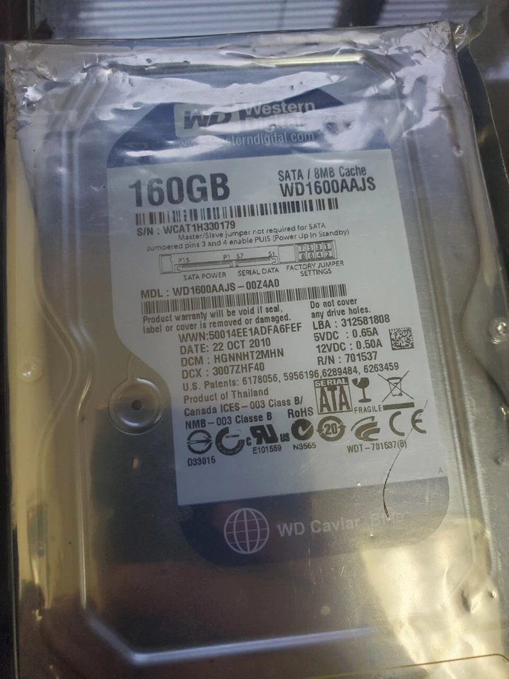 Western Digital WD1600AAJS-00Z4A0 - Image 1 of 1