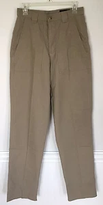 New EDDIE BAUER Mens Tan Khaki Tough Unhemmed Slacks Pants Size 29 - Picture 1 of 6
