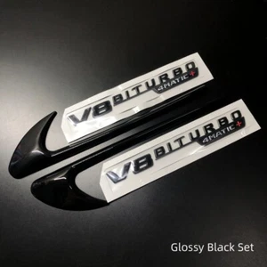 Juego de embellecedores de ventilación negros brillantes Boomerang V8 biturbo 4Matic+ emblemas adhesivos - Imagen 1 de 10