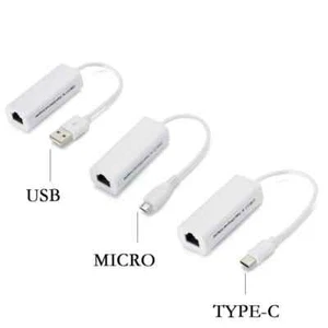 LAN USB to RJ45 Ethernet Gigabit Wired Network Adapter Cable Type C Micro-UK - Picture 1 of 4