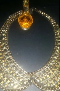 Vintage Necklace Gorgeous Collar style Gold tone beading - Picture 1 of 4