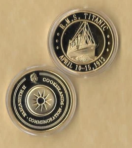 Titanic, RMS, White Star Line Gold Coin, Ship, April 12, 1912 - Picture 1 of 1