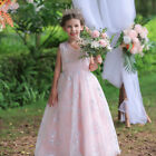 New Girls Maxi Dress Flower Kids Bridesmaid Wedding Party Gown Pageant Christmas