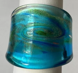 Unikat - Glasring Aquamarine Größe 59 ( NEU ) - Bild 1 von 5