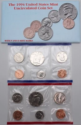 1994 - P&D Uncirculated US Mint Coin Set in OGP - Image 1 of 4
