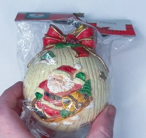 Vintage Kurt Adler Blasform Kugel Ornament Weihnachtsmann Weihnachtsbaum LESEN - Bild 1 von 9