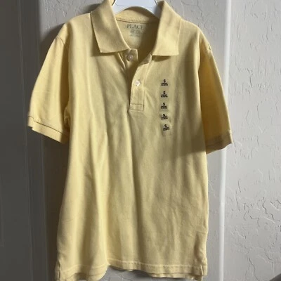The Children's Place Boys Small Yellow Short Sleeve Shirt Uniform Pique Polo New - Image 1 of 4