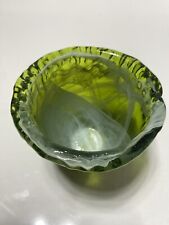 Anthropologie Small Green Glass Vase With Hand Applied Paint(Ghostglass)