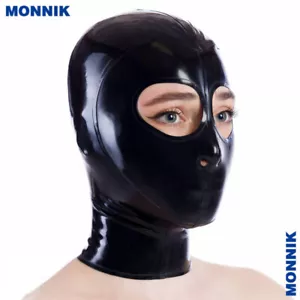 Latex Handmade hood without mouth opening Cosplay Party Club Wear Fetish BDSM - Picture 1 of 10