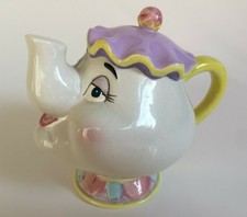 Disney Beauty and the Beast Mrs Potts Ceramic Porcelain Teapot Figurine 3.25"