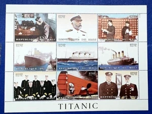 SELLOS TEMA TITANIC REPUBLICA DE MALI 1998 9v. Mini Hoja 1381/89 Nuevos - Imagen 1 de 1