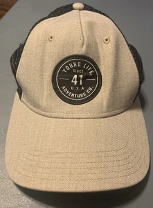 YOUNG LIFE Adventure Company SnapBack Mesh Hat Tan/Black - Picture 1 of 3