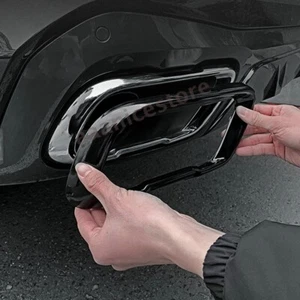 2x Stainless Black Exhaust Mufflers Tail Pipe Cover For BMW X5 G05 X6 G06 X7 G07 - Picture 1 of 9
