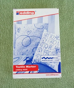 Box of 10 Blue Edding 4500 Textile Markers- 2-3 mm- NIB - Picture 1 of 2