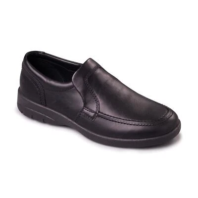 Padders Leo Men's Traditional Shoe - Wide G/H Fit - Black - Soft Leather